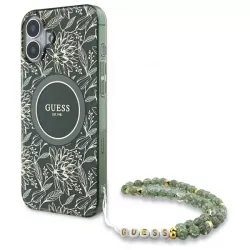 iPhone 16 | Coque MagSafe GUESS Fleurs Electros & Sangle