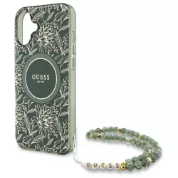 iPhone 16 Plus | Coque MagSafe GUESS Fleurs Electros & Sangle