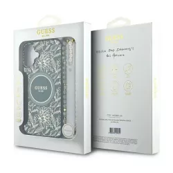 iPhone 16 Plus | Coque MagSafe GUESS Fleurs Electros & Sangle