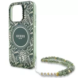 iPhone 16 Pro | Coque MagSafe GUESS Fleurs Electros & Sangle