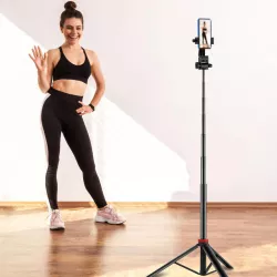 Trépied Portable Télescopique Jusqu'à 2 Mètres de Hauteur