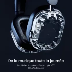 Casque Bluetooth Mondo By DeFUNC Transparent | Son aptX HD