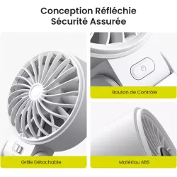 Ventilateur Portatif JISULIFE Life7 | 5000 mAh