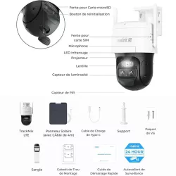 Pack Caméra 4G LTE + Panneau Solaire REOLINK TrackMix 4K