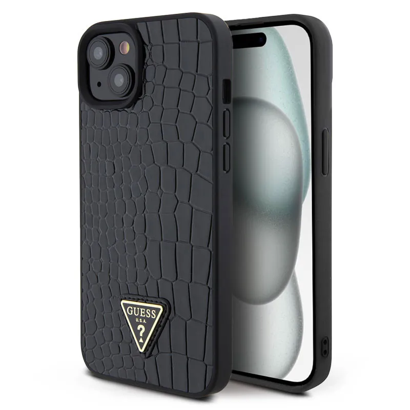 iPhone 15 Plus | Coque GUESS Collection Croco Triangle