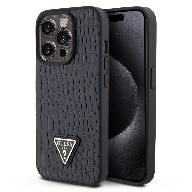 iPhone 15 Pro Max | Coque GUESS Collection Croco Triangle