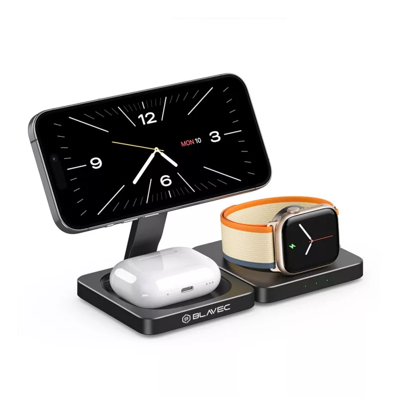 Chargeur Induction Pliable 3-en-1 BLAVEC BQI-02 MagSafe
