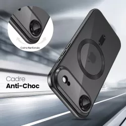 Coque iPhone Air MagFlex MagSafe - Transparente Noir