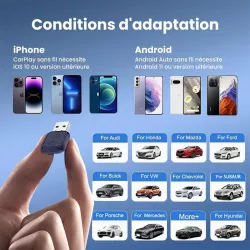 Adaptateur sans fil CARLINKIT Mini Ultra | CarPlay & Android Auto