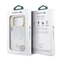 iPhone 17 Pro Max | Coque MagSafe Lacoste Transparente Logo Doré