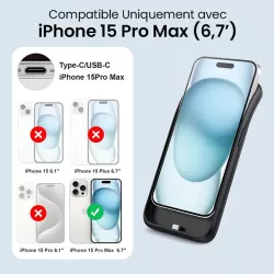 iPhone 15 Pro Max | Coque Batterie PowerCase 8600 mAh