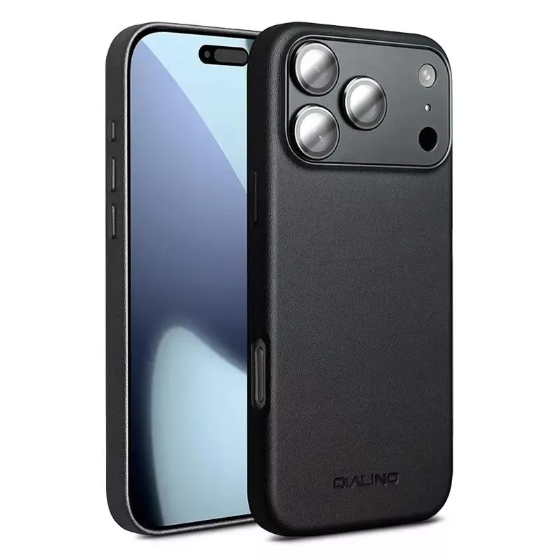 iPhone 17 Pro | Coque MagSafe QIALINO Cuir Véritable & Silicone