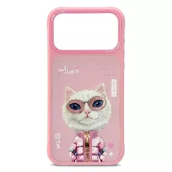 iPhone 17 Pro Max | Coque Brodée NIMMY Cool Cute Pink Cat