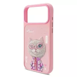 iPhone 17 Pro | Coque Brodée NIMMY Cool Cute Pink Cat