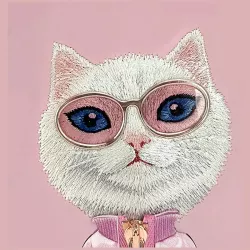 iPhone 17 Pro | Coque Brodée NIMMY Cool Cute Pink Cat