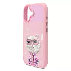 iPhone 17 | Coque Brodée NIMMY Cool Cute Pink Cat