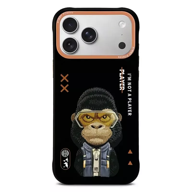 iPhone 17 Pro Max | Coque Brodée NIMMY Cool Cute Gorilla