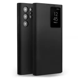 Galaxy S25 Ultra | Étui Fenêtre QIALINO en Cuir Véritable