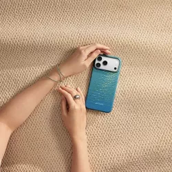 iPhone 17 Pro | Coque MagSafe PITAKA Glints of Gold Lucid Blue