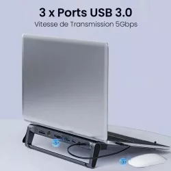 Support Ordinateur Portable 9-en-1 avec Hub USB-C