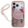iPhone 17 Pro | Coque MagSafe GUESS IML Flowers avec Sangle Perlée Amo