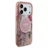 iPhone 17 Pro | Coque MagSafe GUESS IML Flowers avec Sangle Perlée Amo