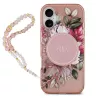 iPhone 17 | Coque MagSafe GUESS IML Flowers avec Sangle Perlée Amovibl