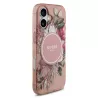 iPhone 17 | Coque MagSafe GUESS IML Flowers avec Sangle Perlée Amovibl