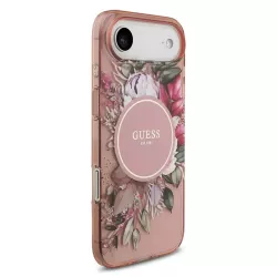 iPhone Air | Coque MagSafe GUESS IML Flowers avec Sangle Perlée Amovib