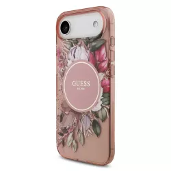 iPhone Air | Coque MagSafe GUESS IML Flowers avec Sangle Perlée Amovib