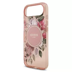 iPhone Air | Coque MagSafe GUESS IML Flowers avec Sangle Perlée Amovib