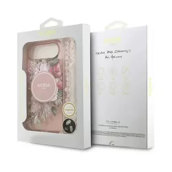 iPhone Air | Coque MagSafe GUESS IML Flowers avec Sangle Perlée Amovib