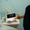 Station de Charge Qi AURIA 3-en-1 avec Veilleuse & Réveil
