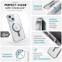 iPhone 14 | Coque MagSafe SPECK Presidio Clear ClickLock
