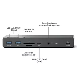 Station d’Accueil ALOGIC DV4 | Quadruple Écran 4K