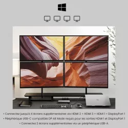 Station d’Accueil ALOGIC DV4 | Quadruple Écran 4K