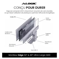 Moniteur Panoramique ALOGIC Edge 34" UWQHD
