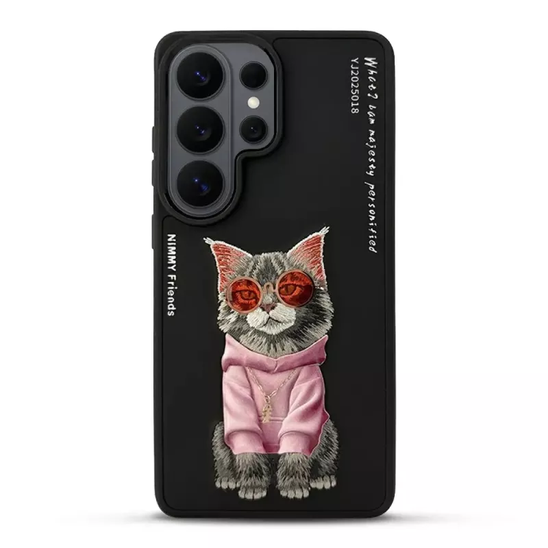 Galaxy S26 Ultra | Coque NIMMY Glasses Cool Cat Broderie 3D