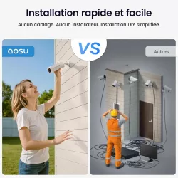 Pack 2 Caméras 4K AOSU SolarCam P1 Max + HomeBase 32GB