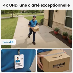 Pack 4 Caméras 4K AOSU SolarCam P1 Max + HomeBase 32GB