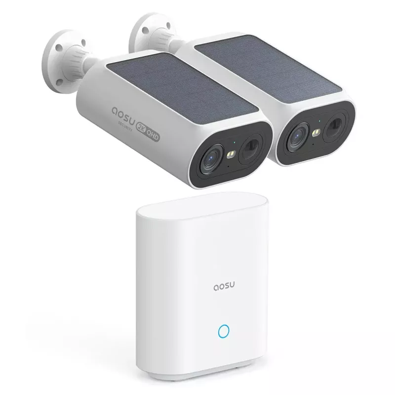Pack 2 Caméras 4K AOSU SolarCam P1 SE + HomeBase 32GB