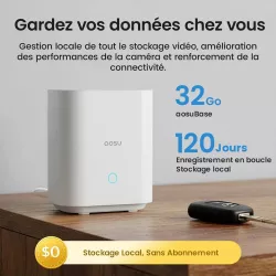 Pack 2 Caméras 4K AOSU SolarCam P1 SE + HomeBase 32GB