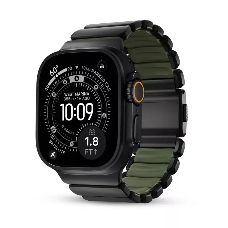 Apple Watch | Bracelet NOMAD Stratos Titane & FKM Forest