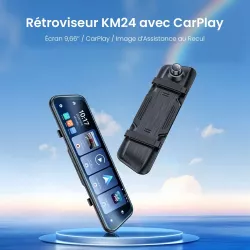 Rétroviseur CarPlay 9,66" 4K KM24 | Dashcam Avant/Arrière