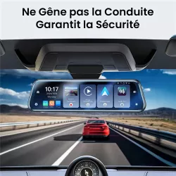 Rétroviseur CarPlay 9,66" 4K KM24 | Dashcam Avant/Arrière
