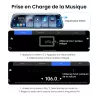 Rétroviseur CarPlay 9,66" 4K KM24 | Dashcam Avant/Arrière