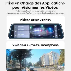 Rétroviseur CarPlay 9,66" 4K KM24 | Dashcam Avant/Arrière