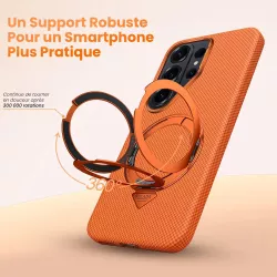 Galaxy S26 Plus | Coque MagSafe SULADA Kevlar Support 360°