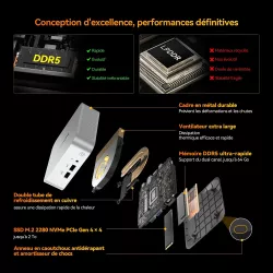 Mini PC GEEKOM A8 Ryzen 7 8745HS 16Go 1To