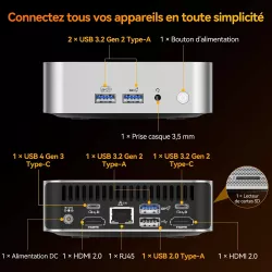 Mini PC GEEKOM A8 Ryzen 7 8745HS 16Go 1To